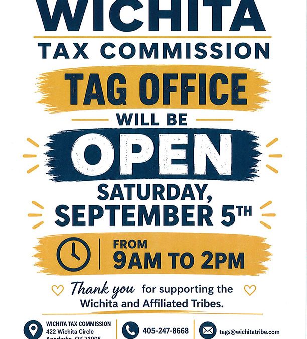Wichita Tag Office Open on Saturday, September 5